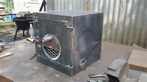 diy sheet metal smoker side box|New build. Vertical gravity feed smoker with side firebox in one .